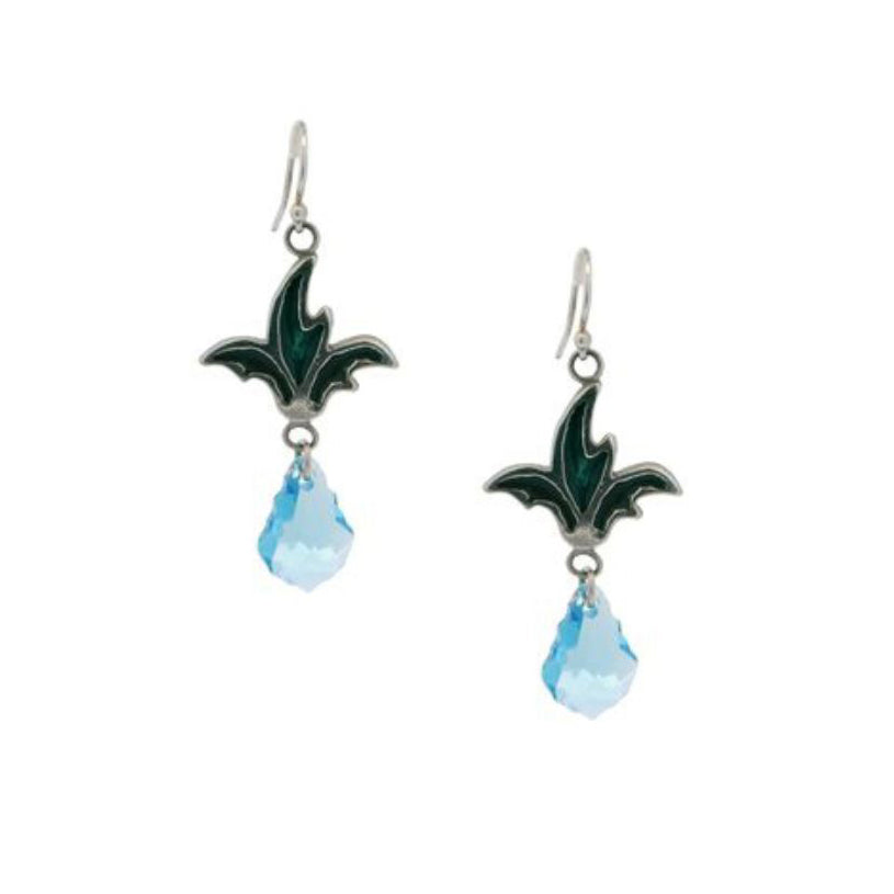 Molly McNamara Collection Blue Swarovski Fleur de Lis Earrings
