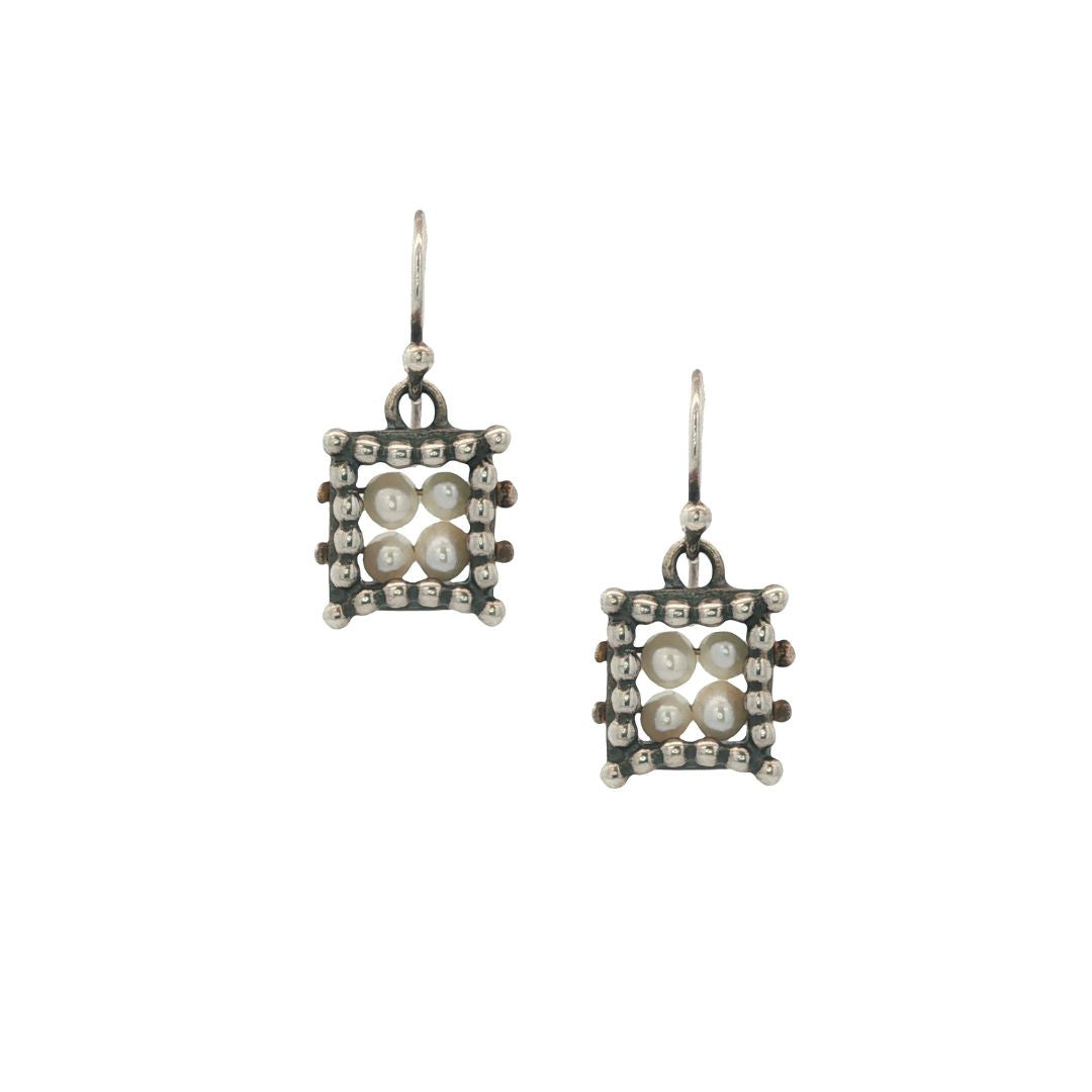 Molly McNamara Collection White Pearl Tapestry Earrings