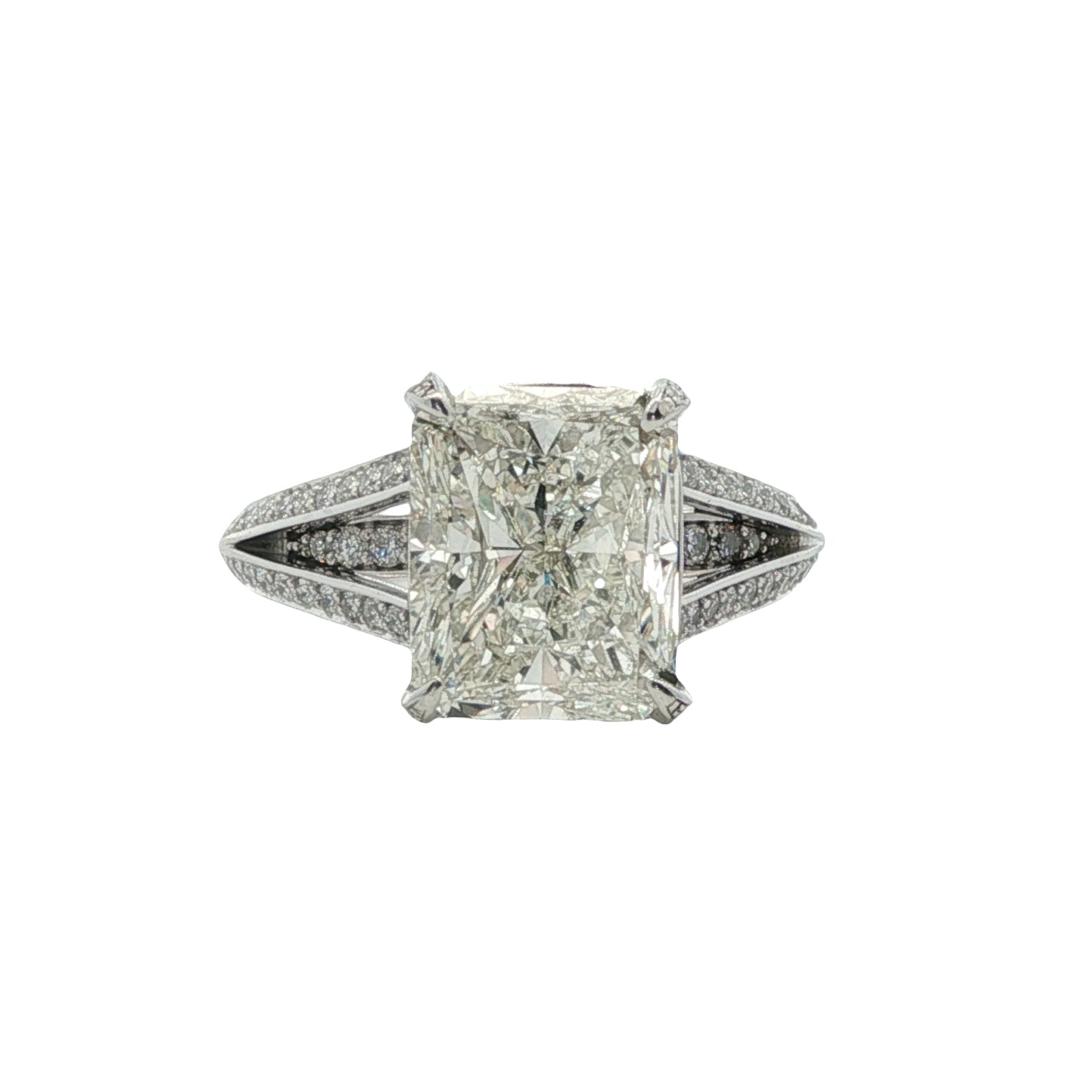 Platinum 3.52ct Radiant Cut Diamond Engagement Ring