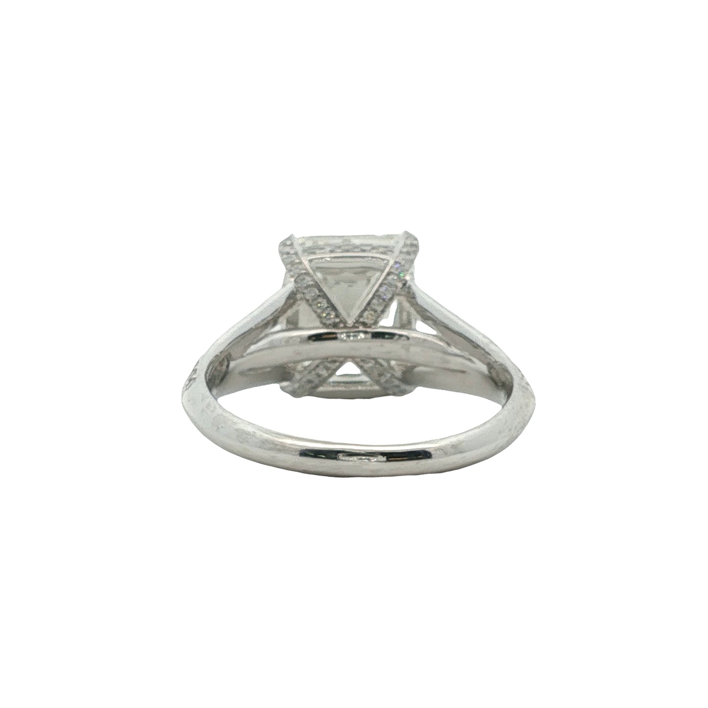 Platinum 3.52ct Radiant Cut Diamond Engagement Ring