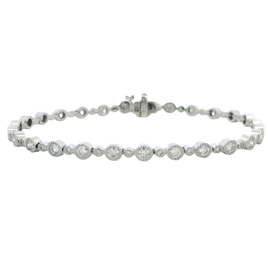 14K White Gold 3.10CT Diamond Bracelet