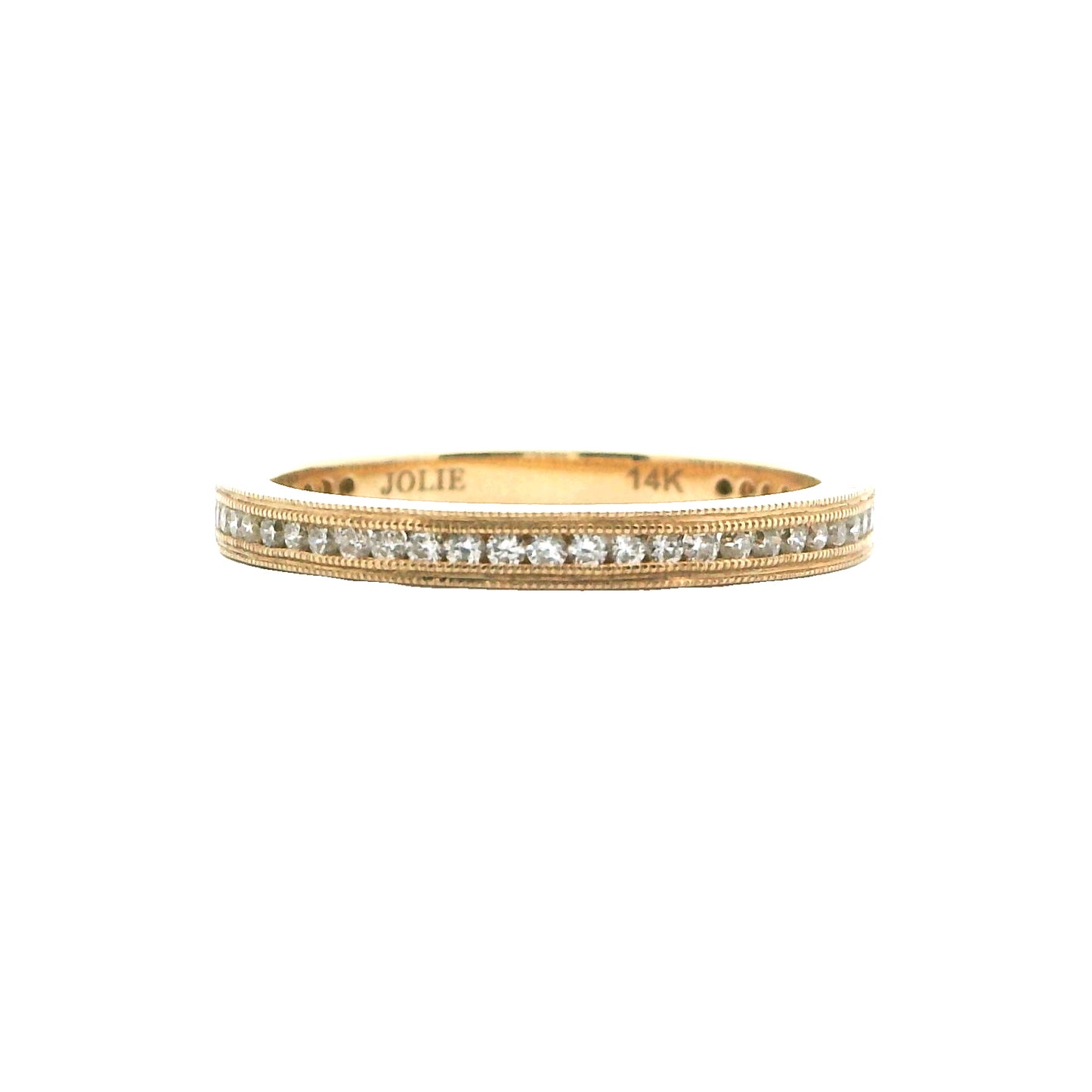 14k Yellow Gold Diamond Stackable Band