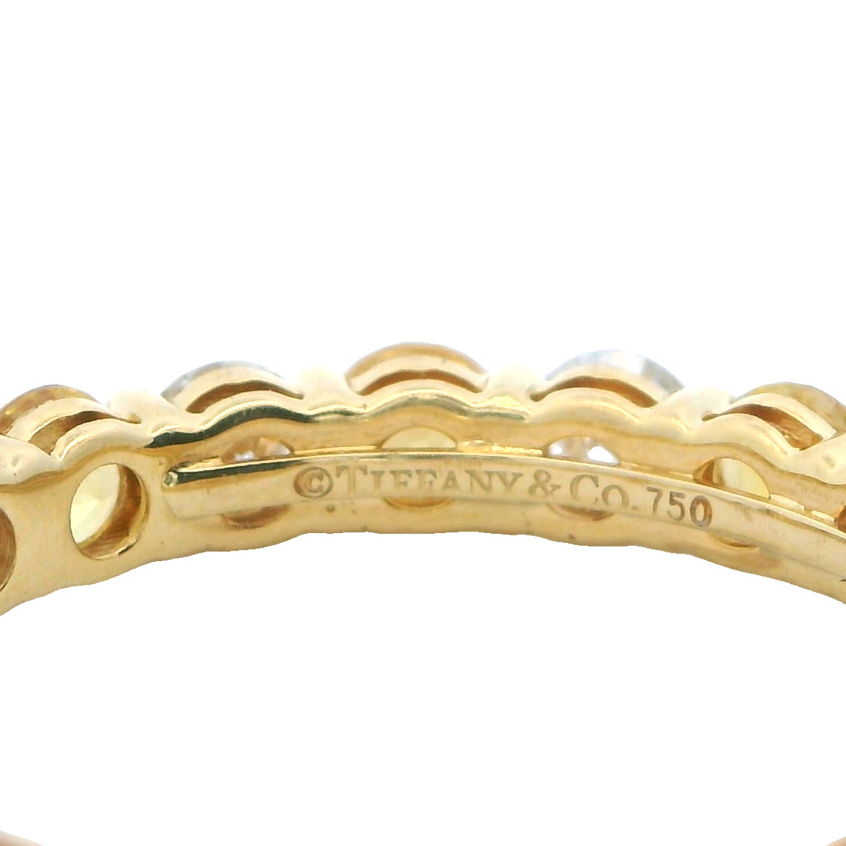 Estate Collection 14k Gold Diamond and Yellow Sapphire Tiffany & Co Eternity Band