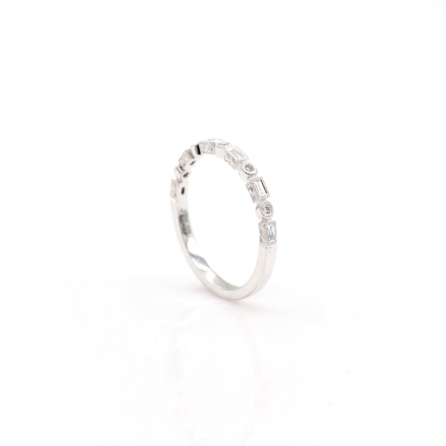 14K White Gold Diamond Stackable Shapes Band