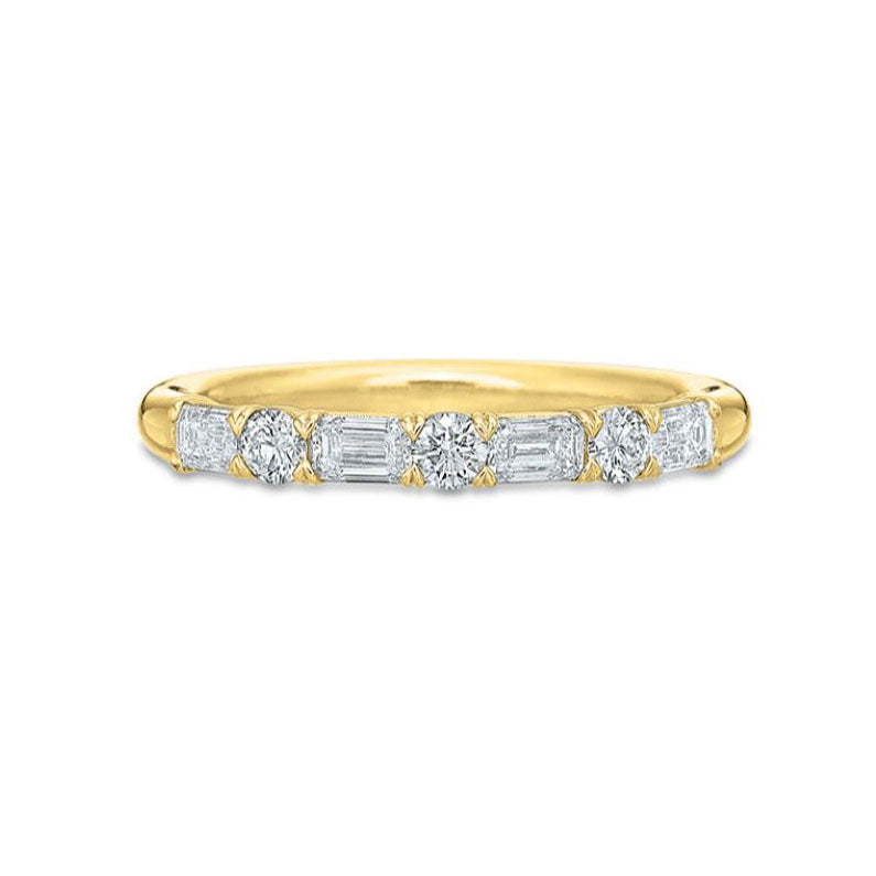 18K Yellow Gold 0.62CT Diamond Shapes Band