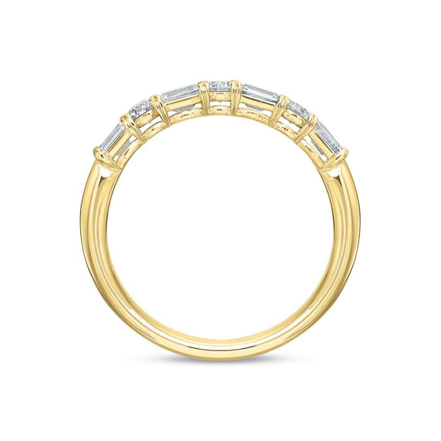 18K Yellow Gold 0.62CT Diamond Shapes Band