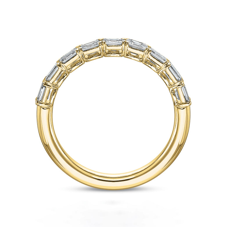 18K Yellow Gold 1.05Ct Emerald Cut Diamond Band