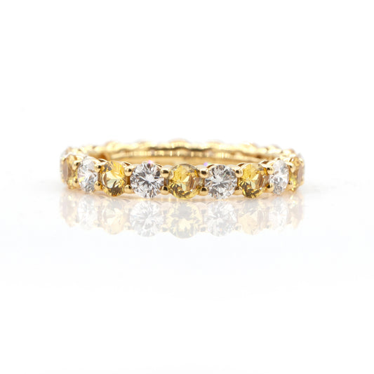 Estate Collection 14k Gold Diamond and Yellow Sapphire Tiffany & Co Eternity Band