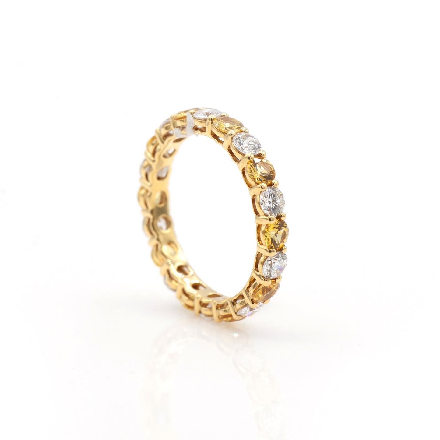 Estate Collection 14k Gold Diamond and Yellow Sapphire Tiffany & Co Eternity Band