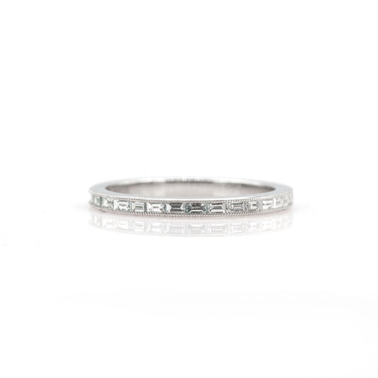 14k White Gold Diamond Stackable Band