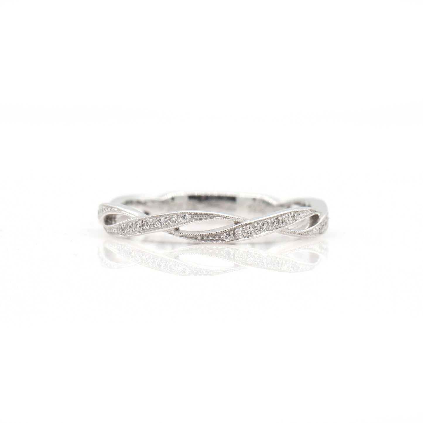 14k White Gold Diamond Band