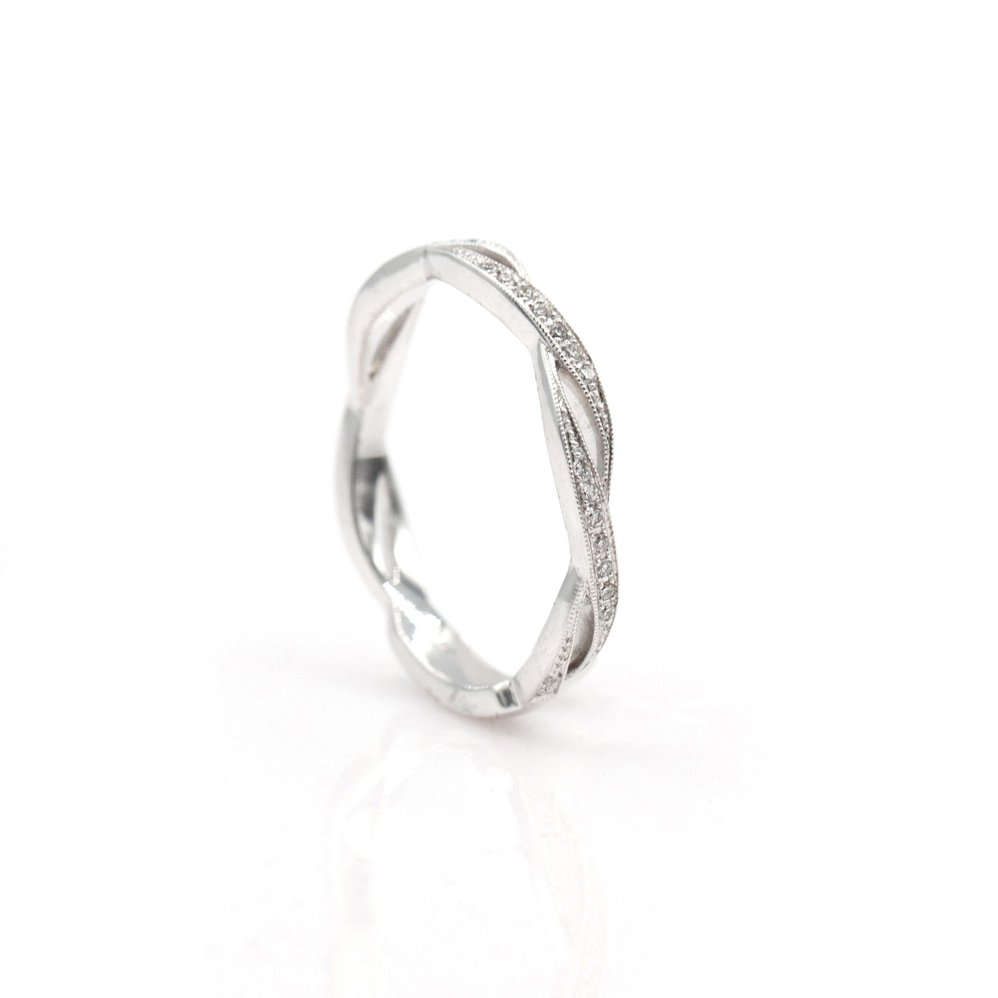 14k White Gold Diamond Band