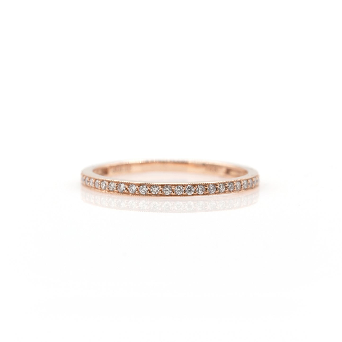 14K Rose Gold .17 Ct Diamond Stackable Band