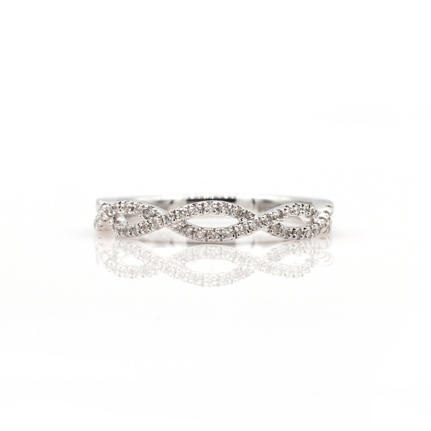 14K White Gold Diamond Contour Ring