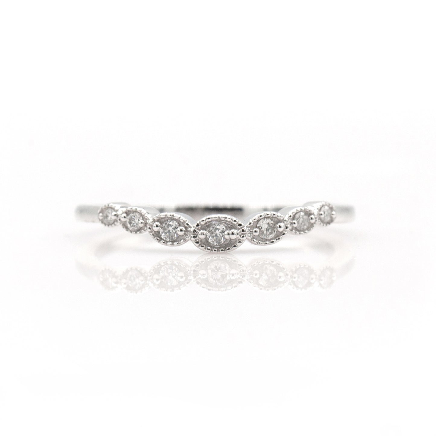 14K White Gold Diamond Contour Ring