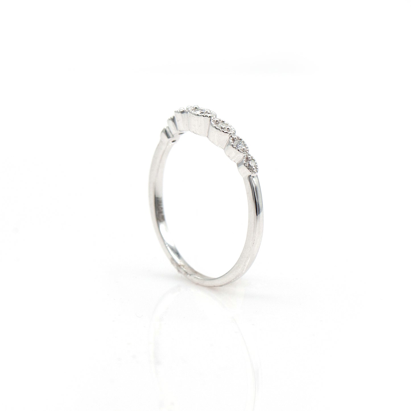 14K White Gold Diamond Contour Ring