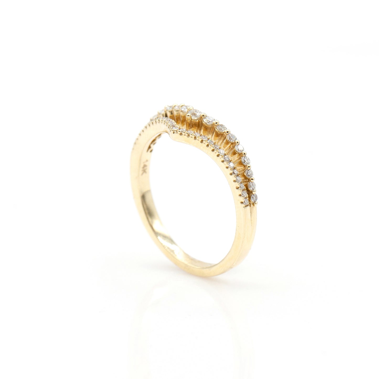 14K Yellow Gold Diamond Contour Ring