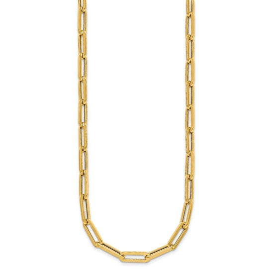 14K Gold Paperclip Link Necklace 24"
