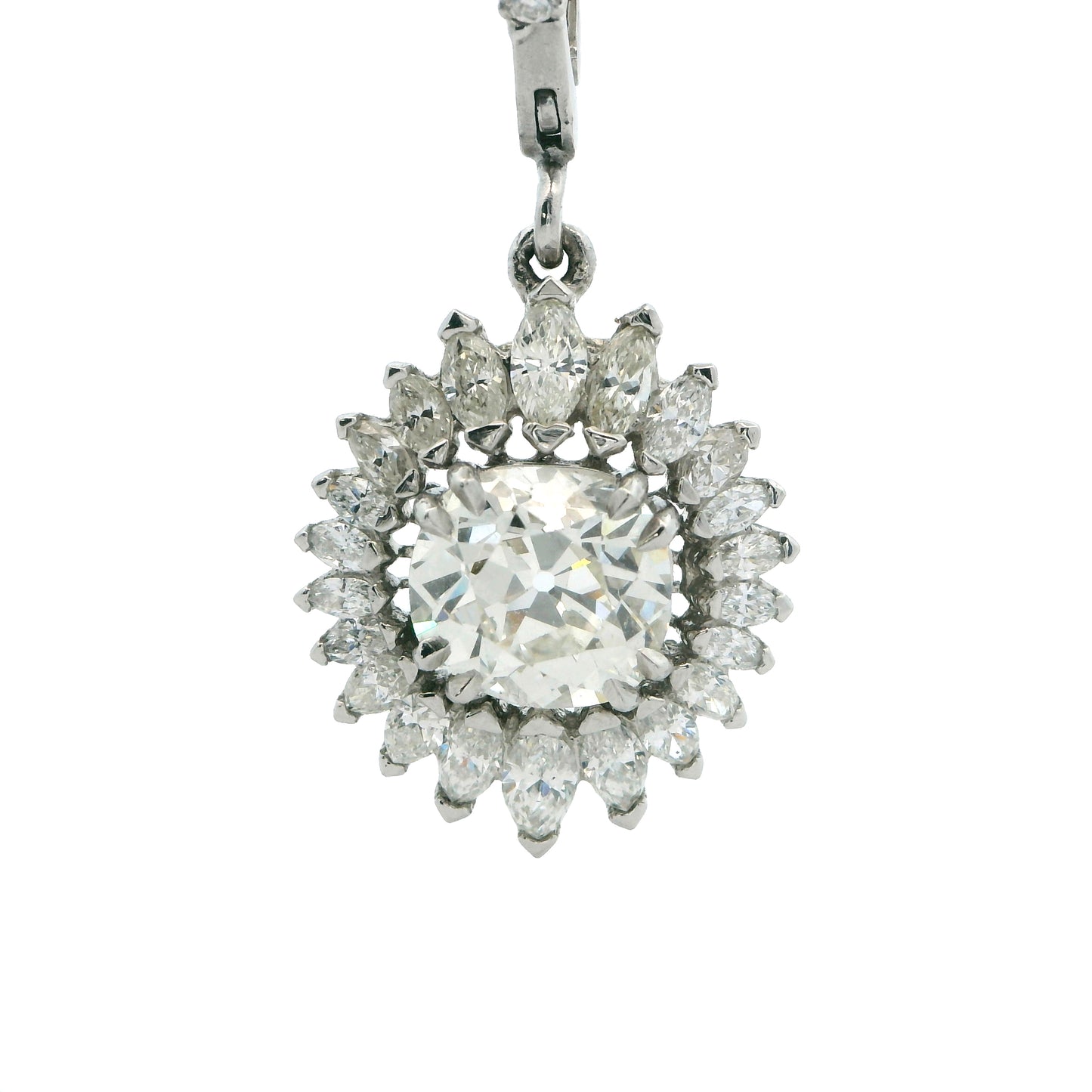 Estate Collection Platinum 2.25CT Diamond Pearl Enhancer Pendant