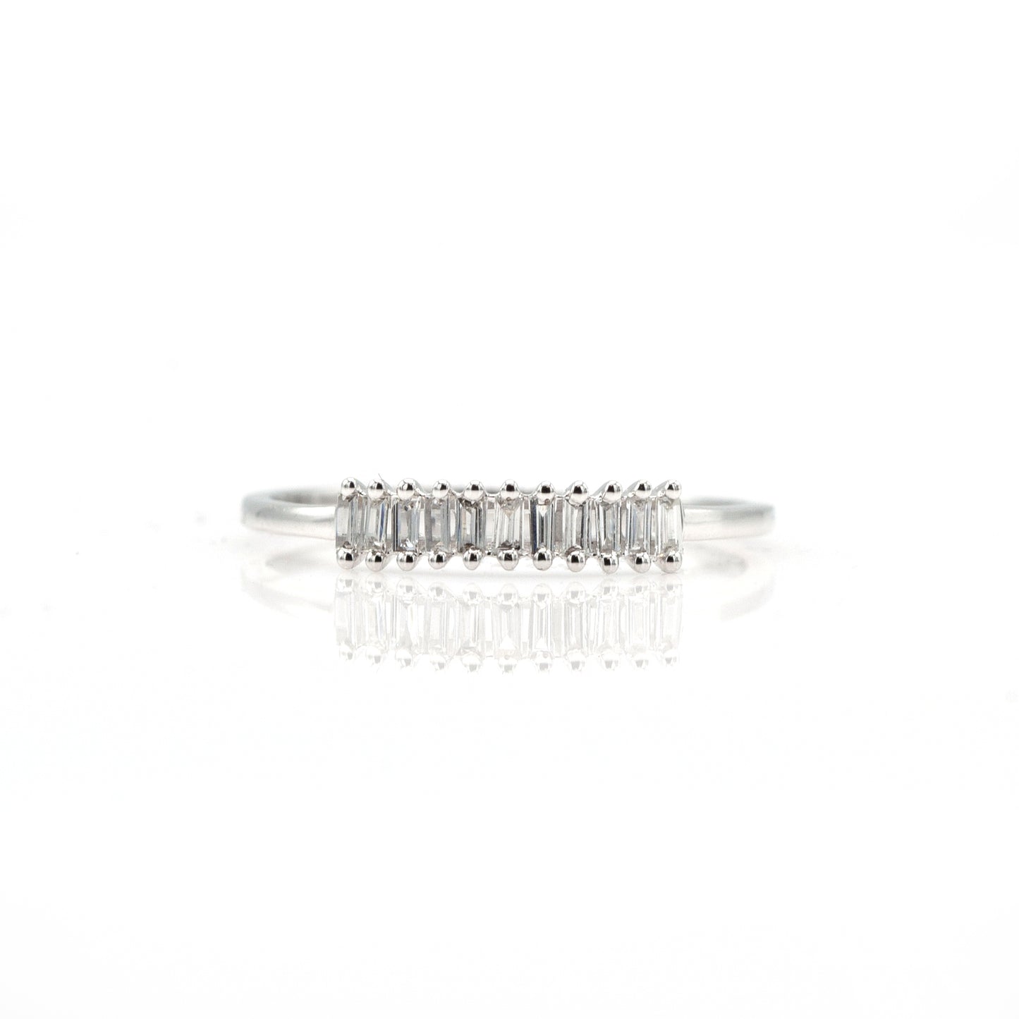 14K White Gold Diamond Band