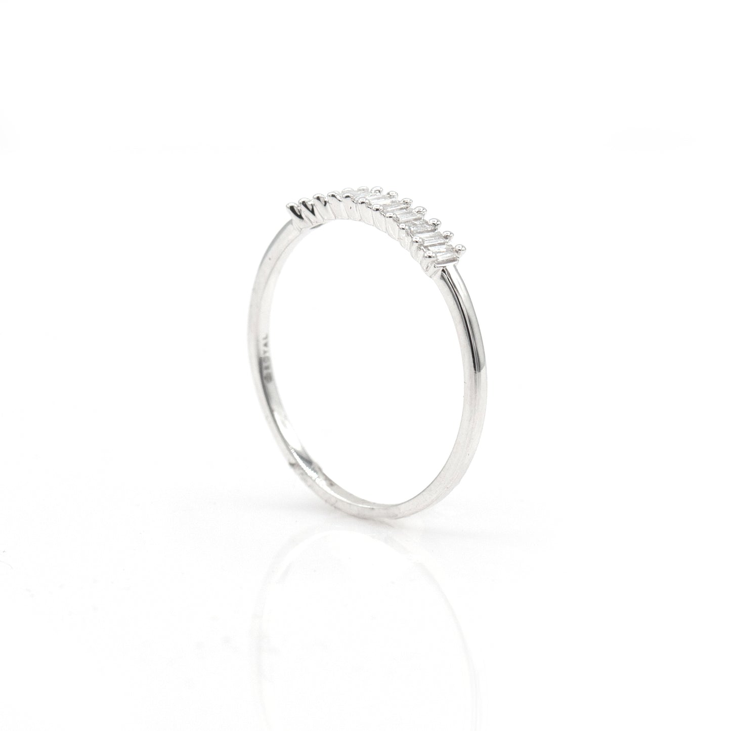 14K White Gold Diamond Band