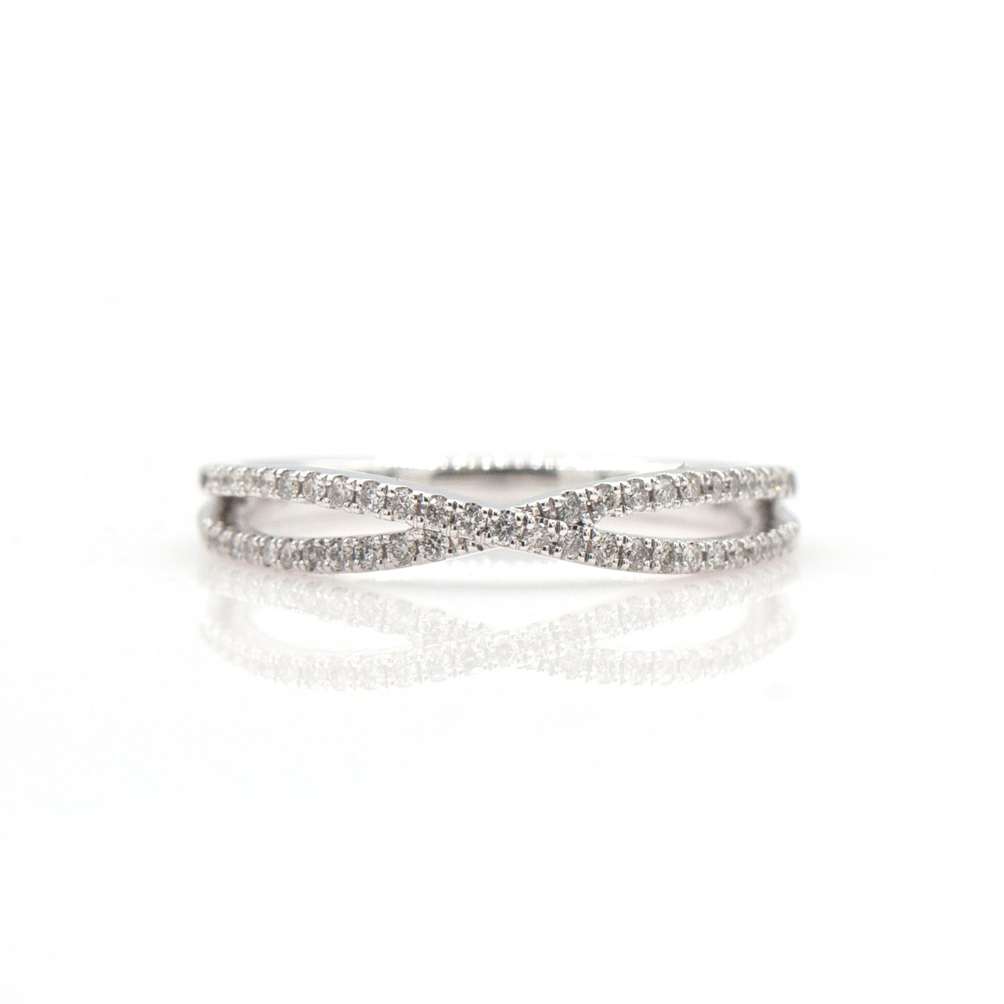 14K White Gold Diamond Contour Ring