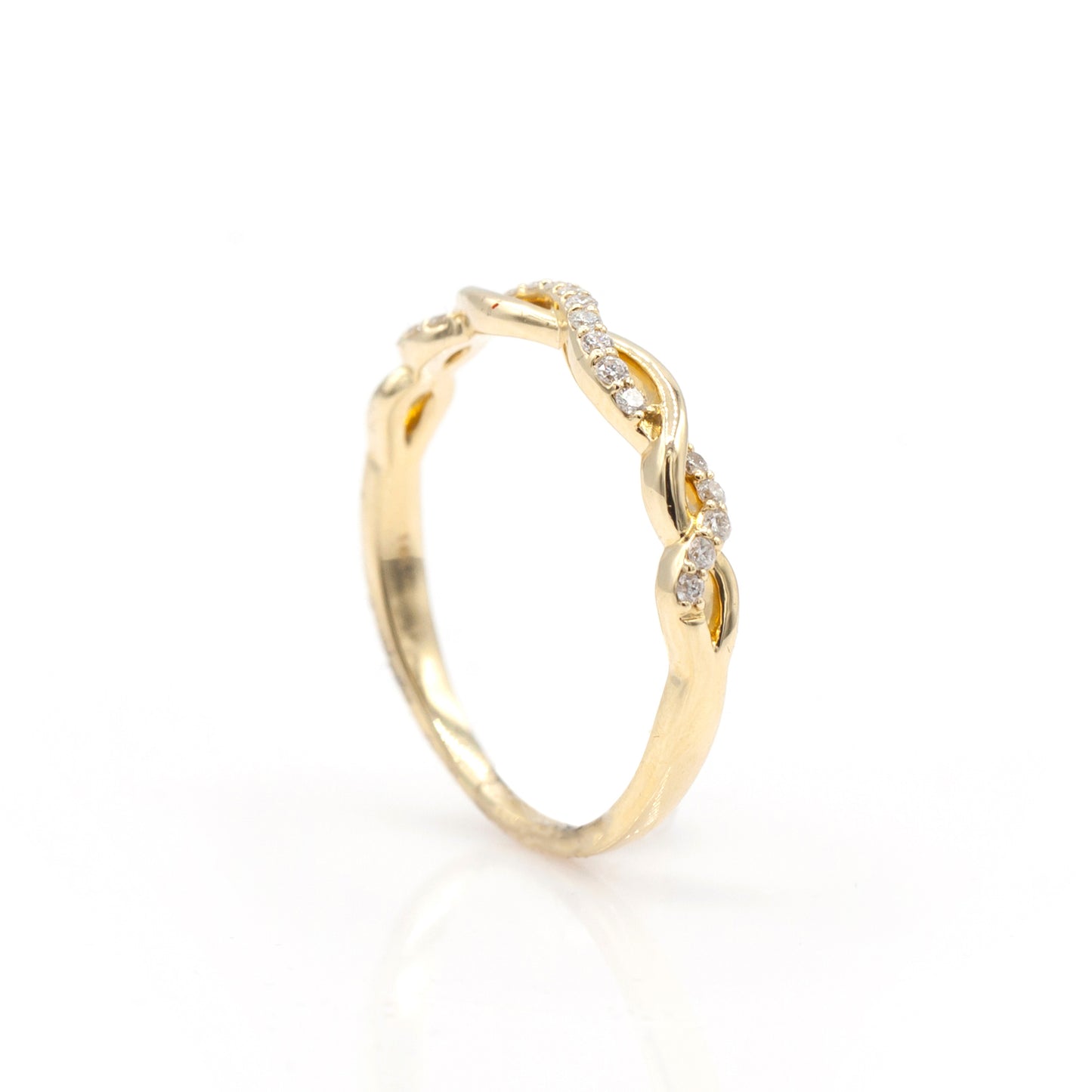 14K Yellow Gold Diamond Contour Ring