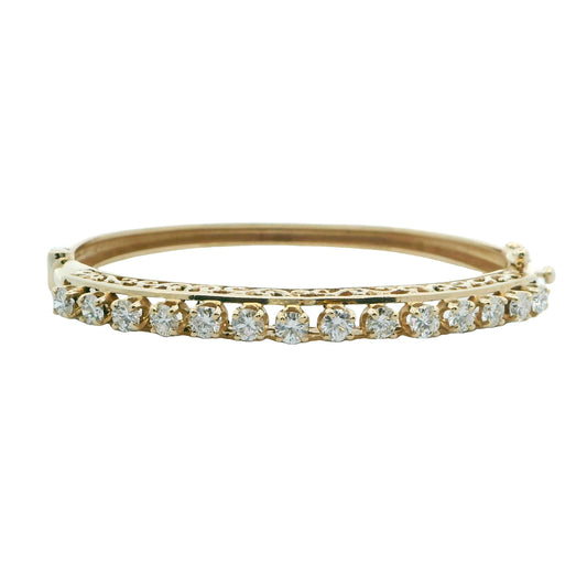 Estate Collection 14K Yellow Gold Diamond Hinged Bangle