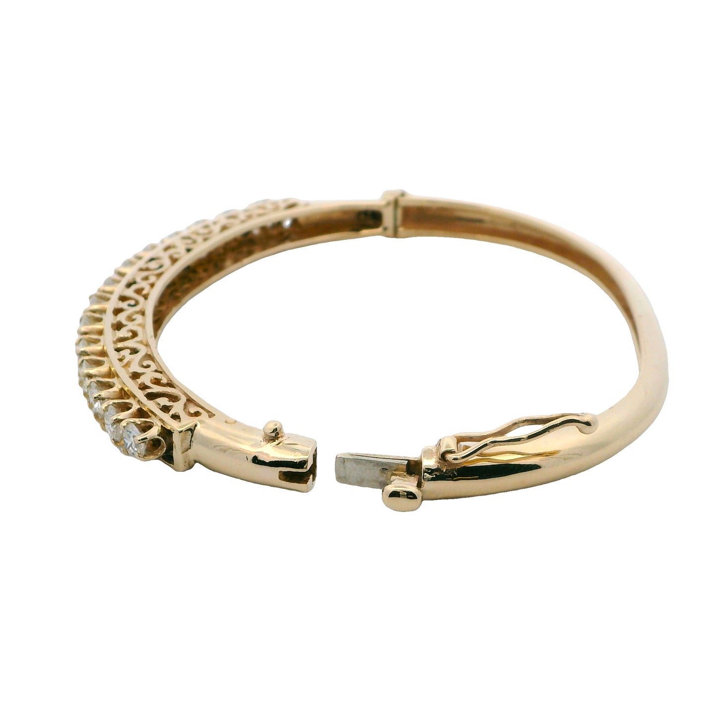 Estate Collection 14K Yellow Gold Diamond Hinged Bangle