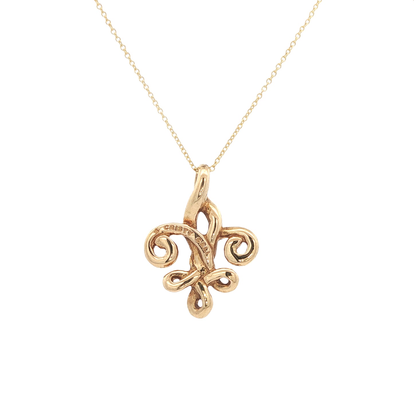 Cristy Cali Fleur de Love Knot 18K Pendant (sm)