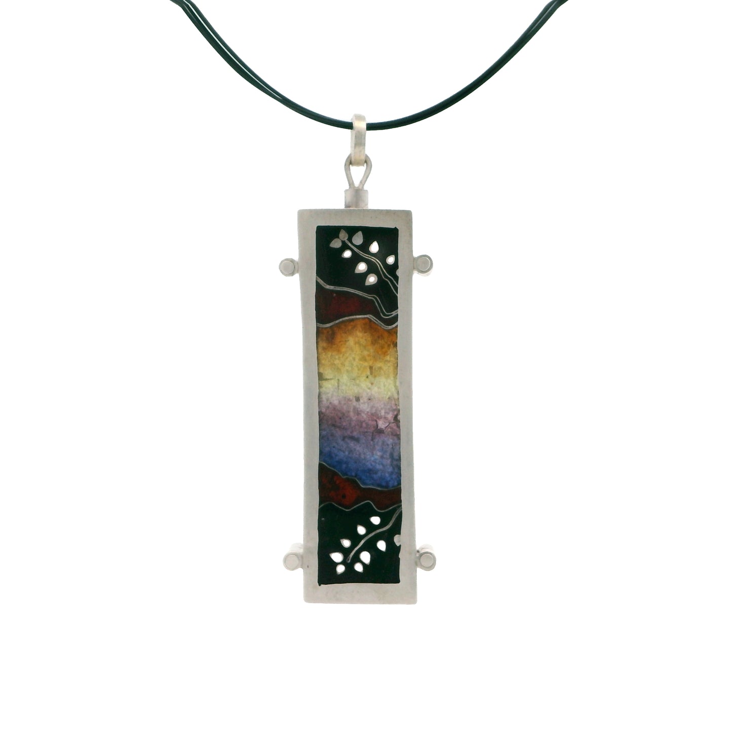 James Carter Cloisonné Double Sided Sunrise Sunset Pendant