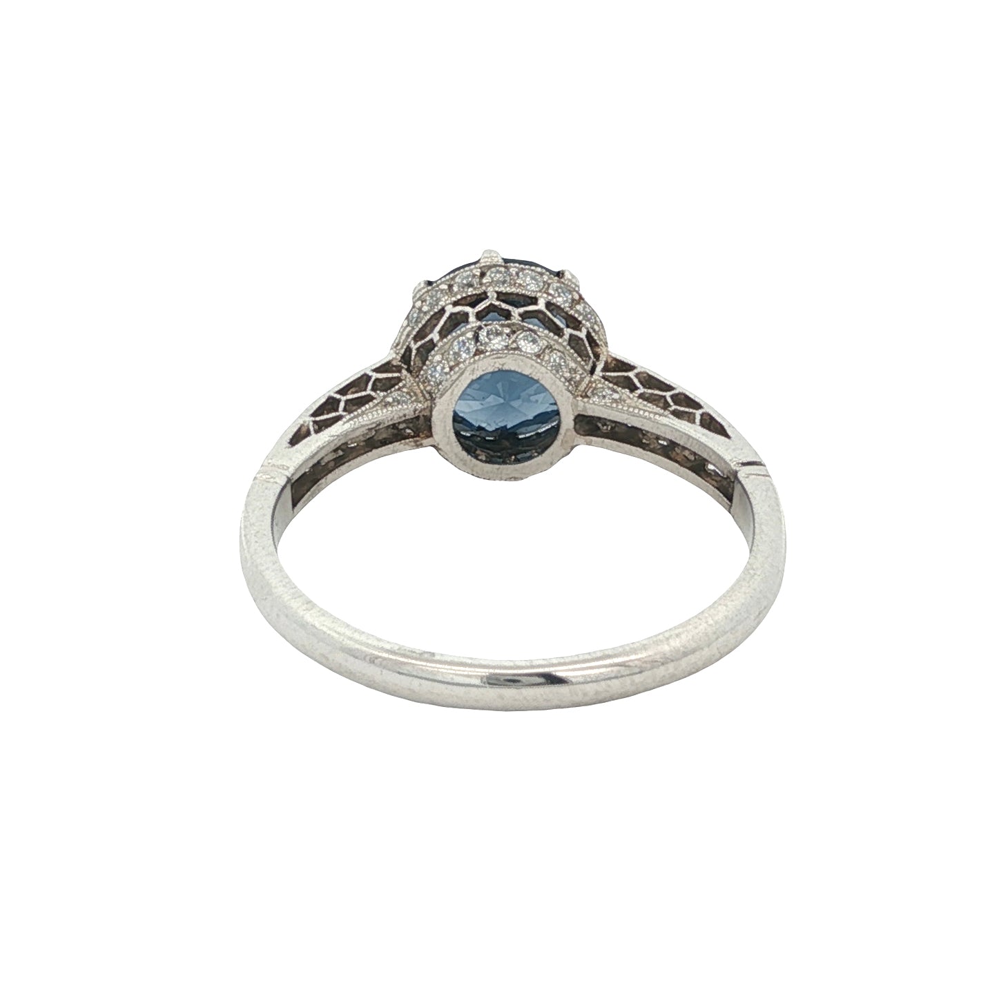 Estate Collection Art Deco Platinum Blue Spinel & Diamond Ring