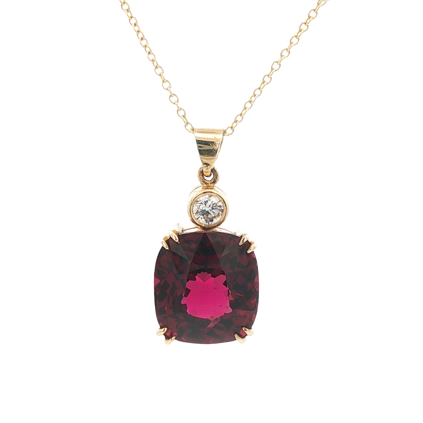 Estate Collection 14.60ct Garnet & Diamond Pendant