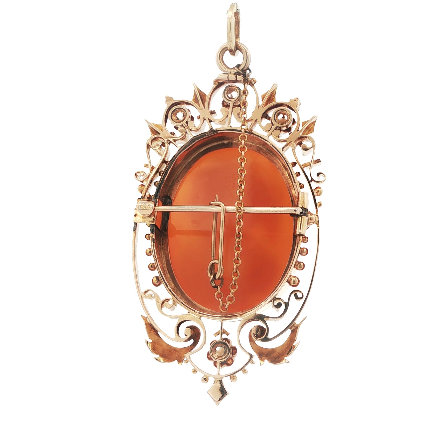 Estate Collection Victorian Carved Agate Cameo Brooch