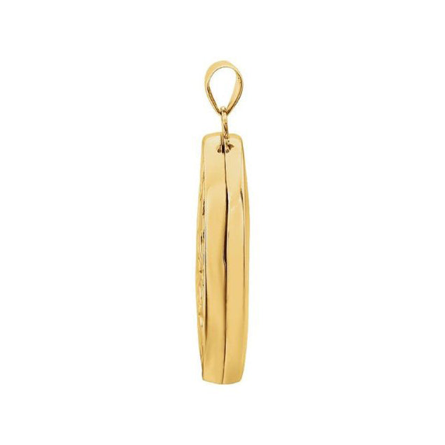 14K Gold Engravable Embossed Oval Locket