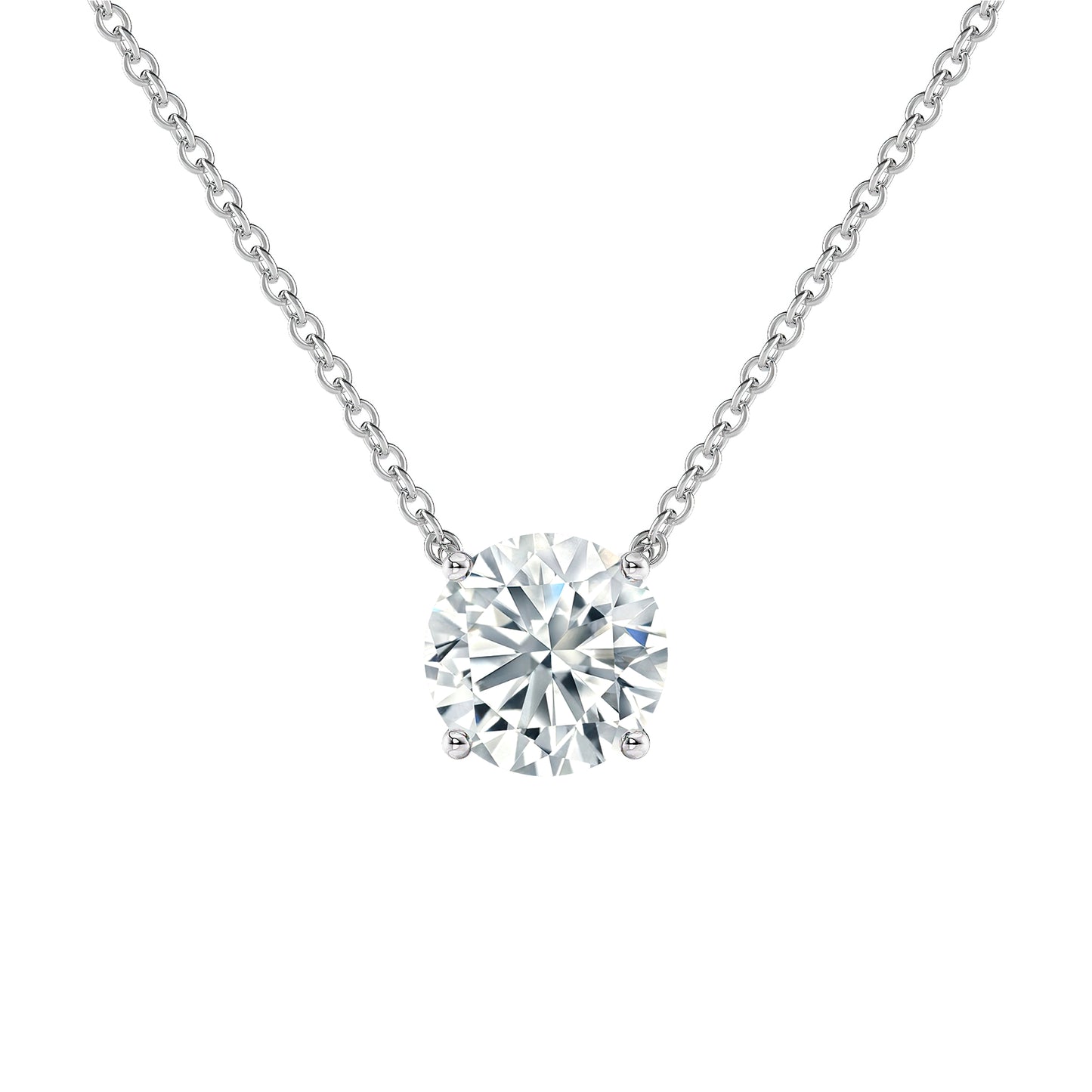 14k 1.79ct Lab-Created Diamond Solitaire Pendant