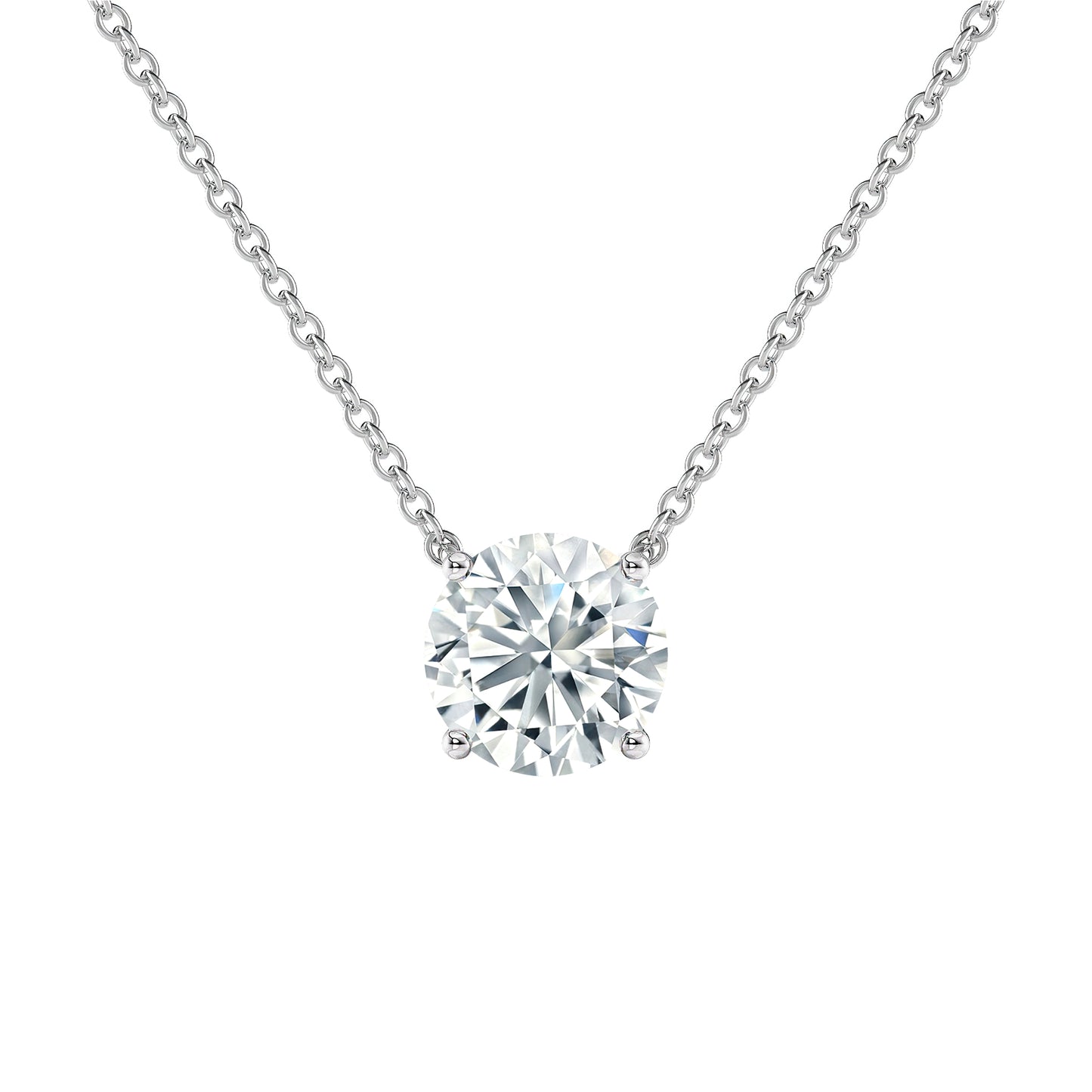 14k 1.78ct Lab-Created Diamond Solitaire Pendant