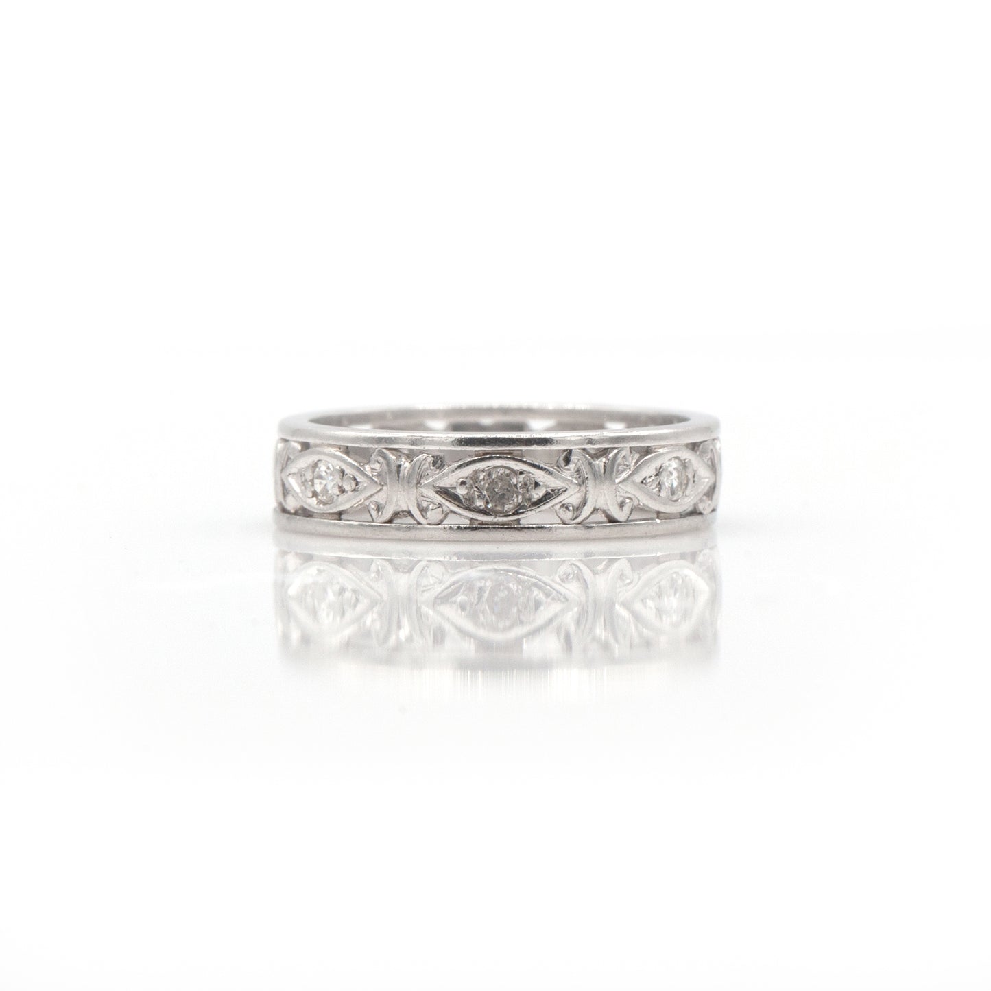 Estate Collection 14K White Gold Diamond Band