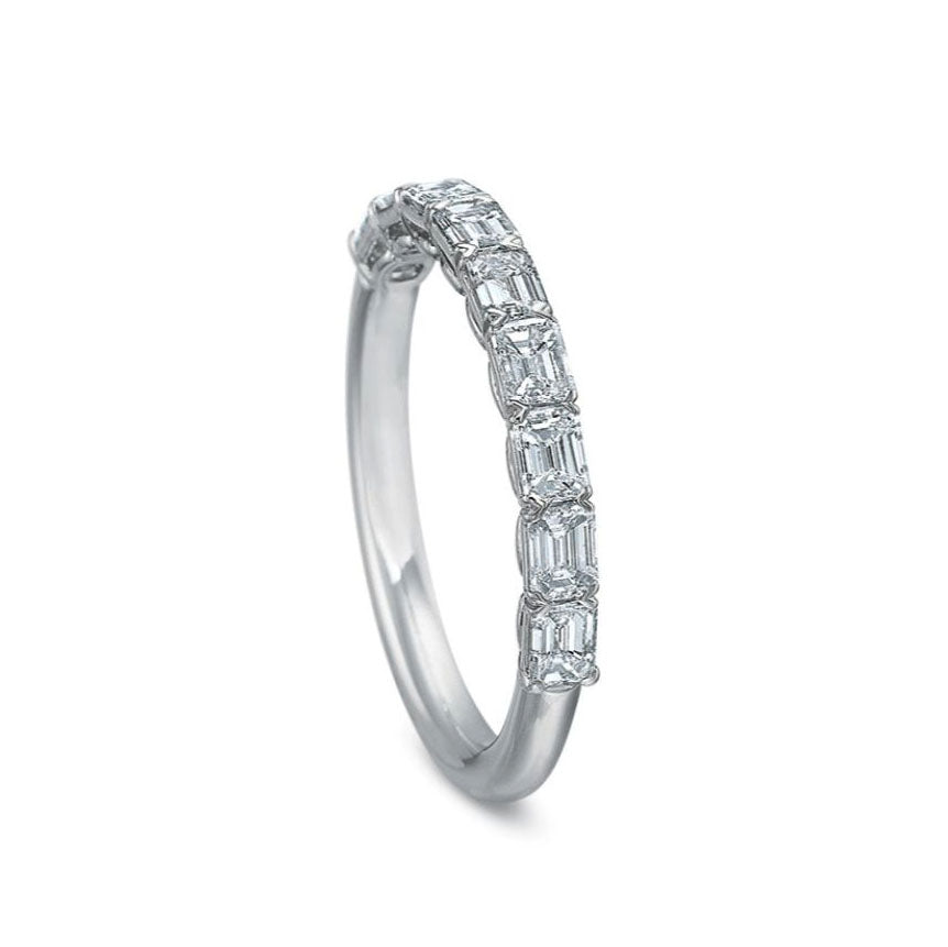 Platinum 0.45Ct Emerald Cut Diamond Band