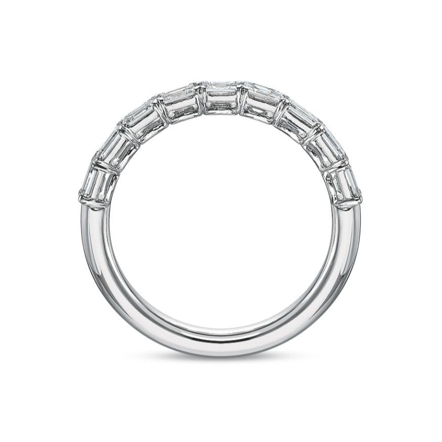 Platinum 0.45Ct Emerald Cut Diamond Band