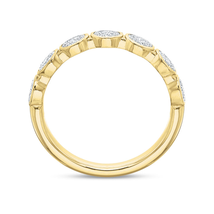 14K Yellow Gold Oval Diamond Band