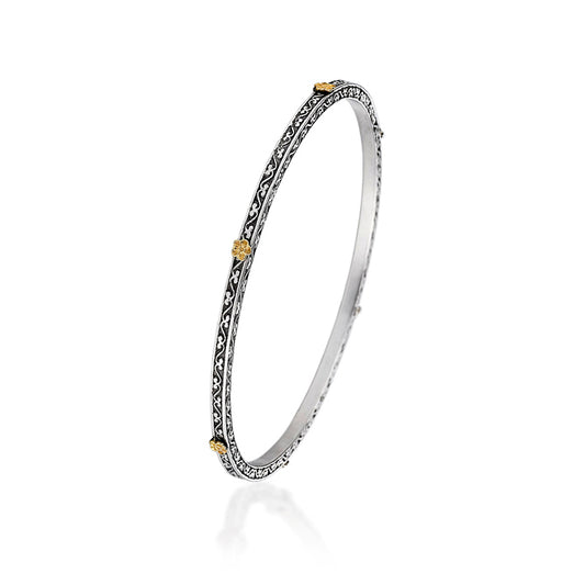 Anatoli Collection Sterling Silver & Vermeil Engraved Bangle