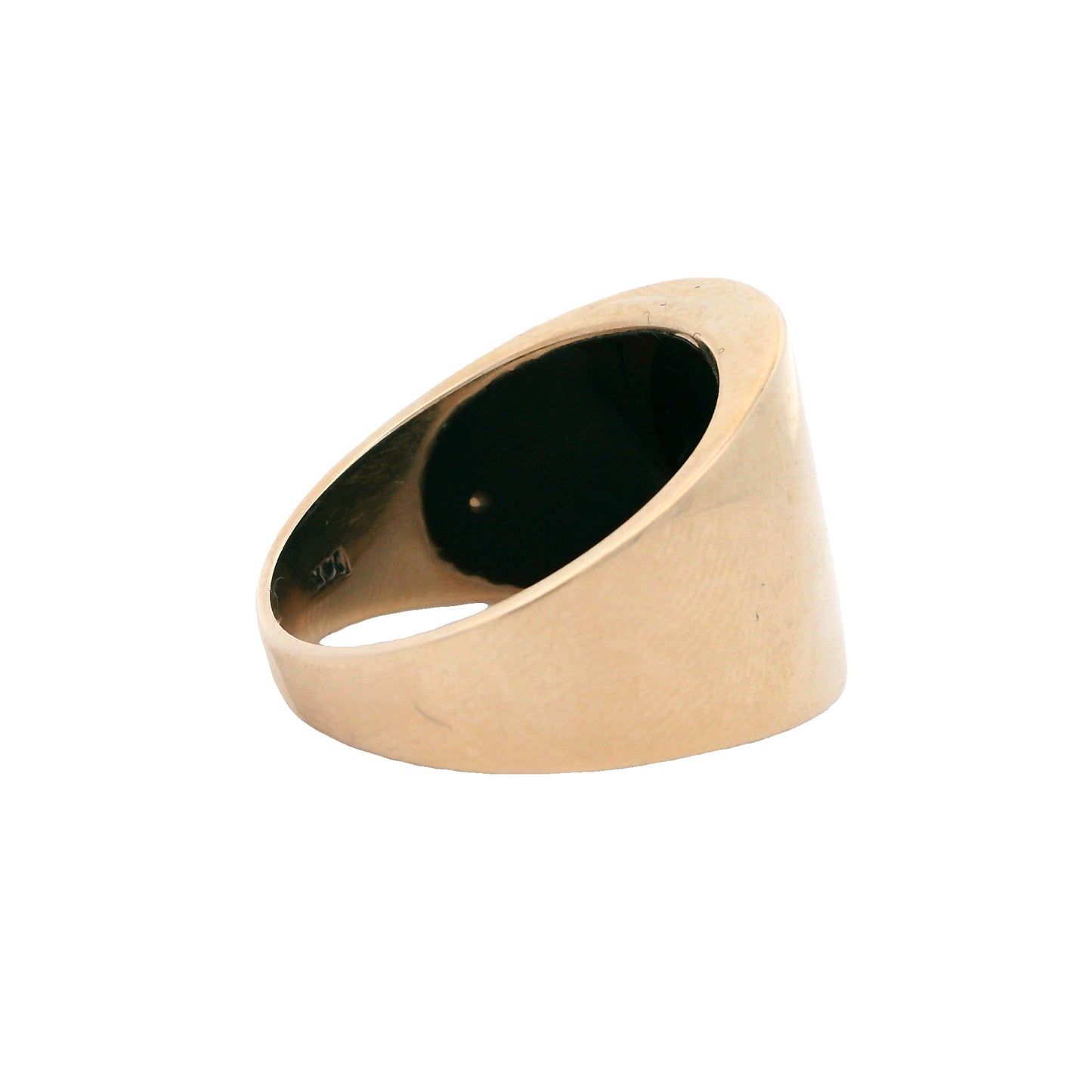 14K Yellow Gold Black Opal Doublet Men's Ring