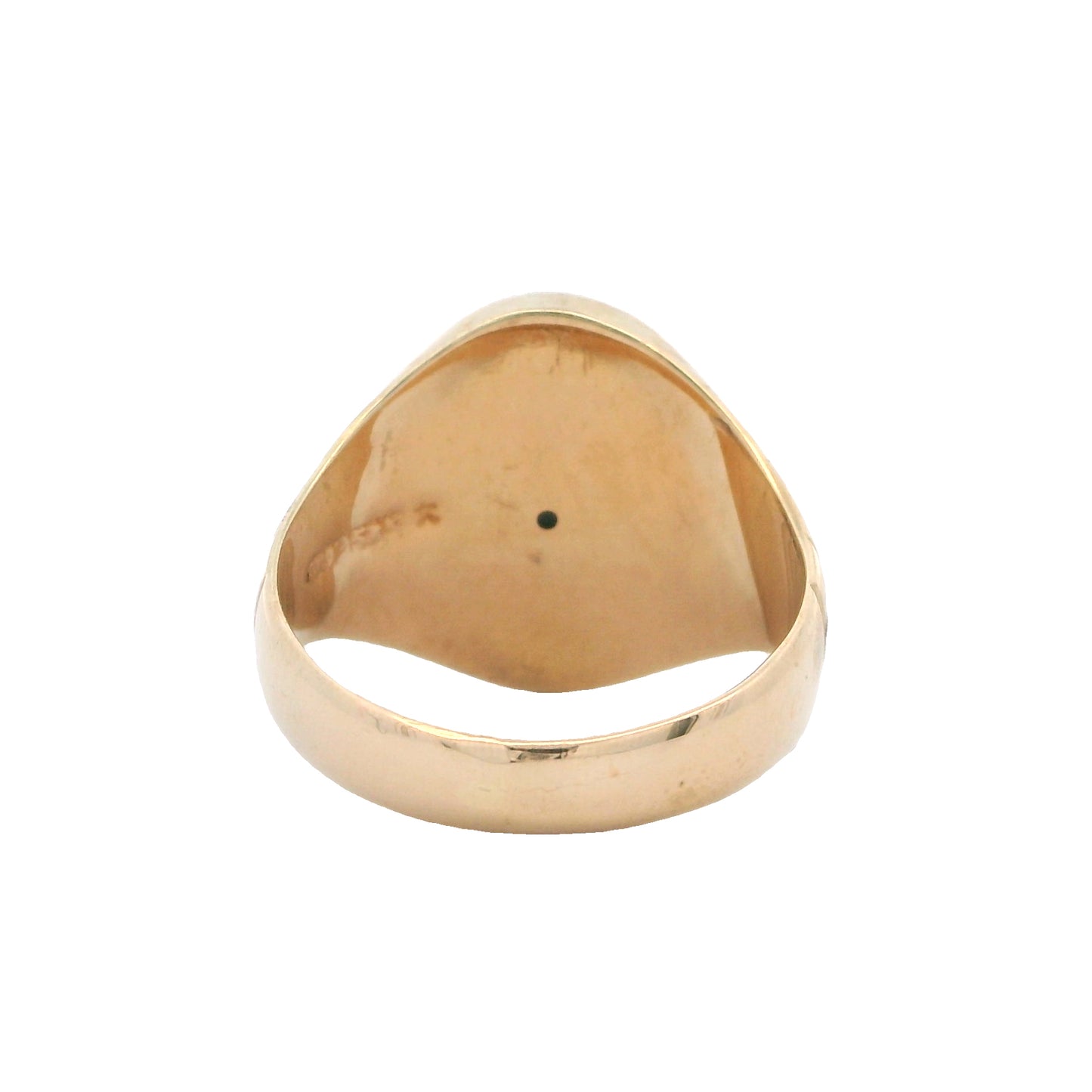 14K Yellow Gold Oval Black Jade Men's Ring