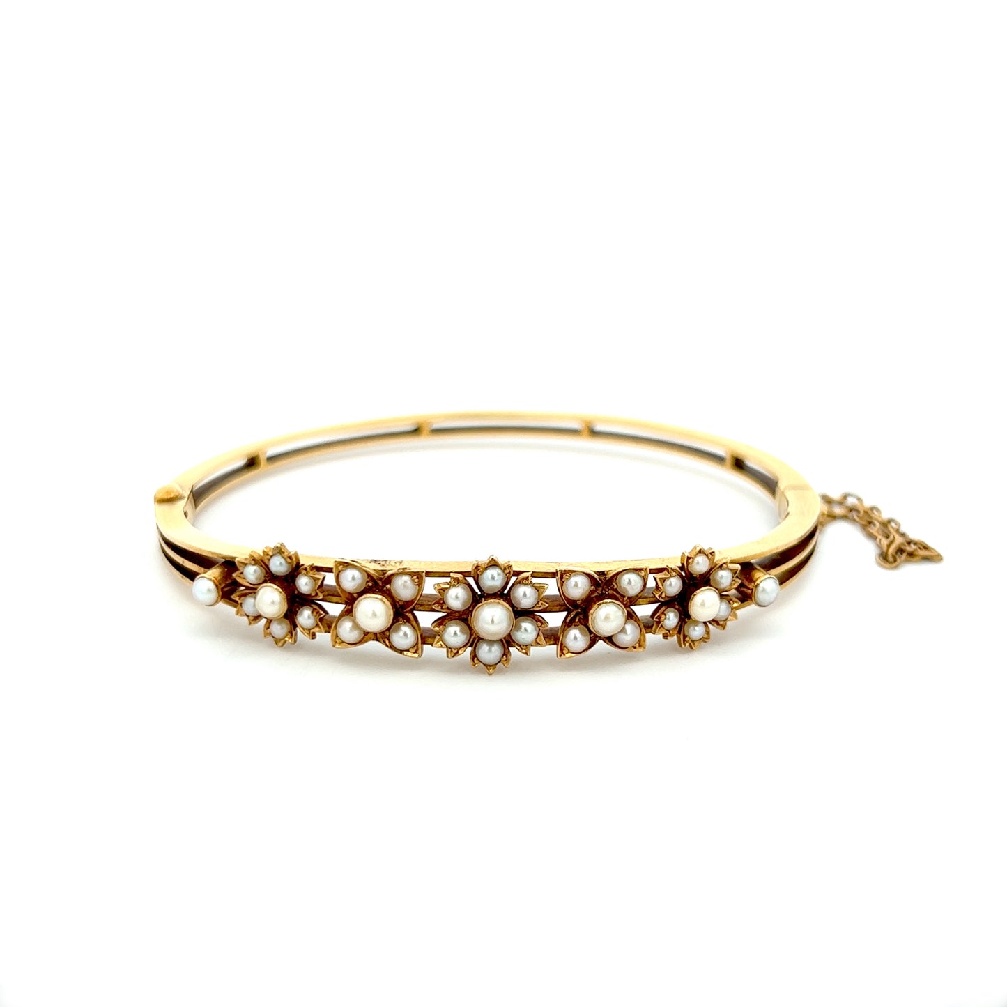 Estate Collection Seed Pearl Flower Bracelet