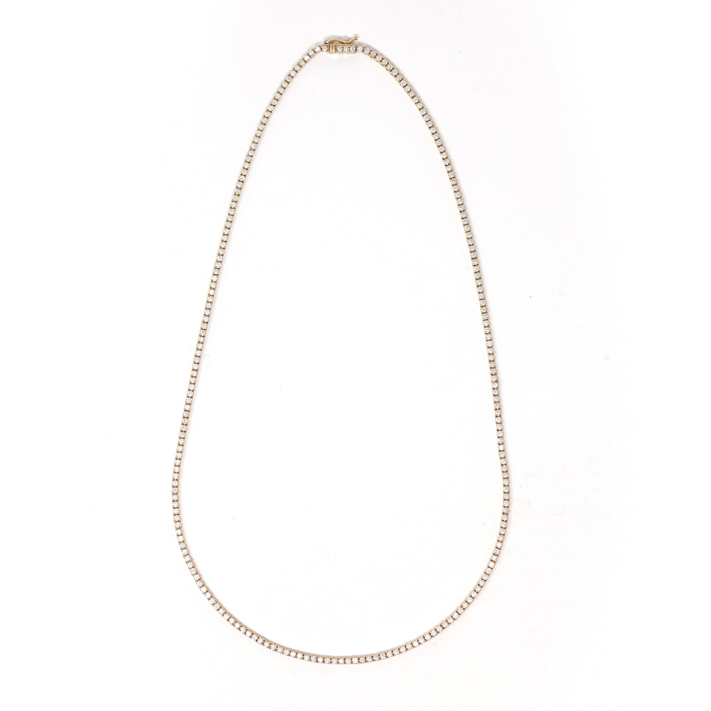 14K Gold 3.01CT Diamond Tennis Necklace
