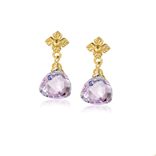 Anatoli Collection Vermeil Amethyst Trillion Earrings