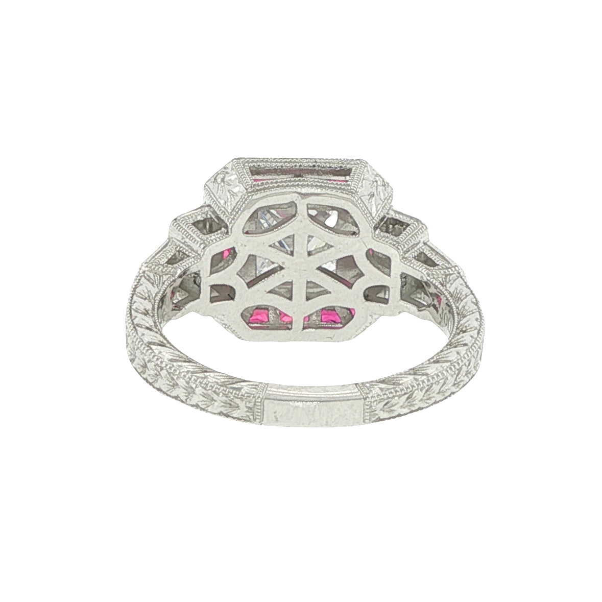 14K Gold Art Deco Style Diamond & Ruby Ring