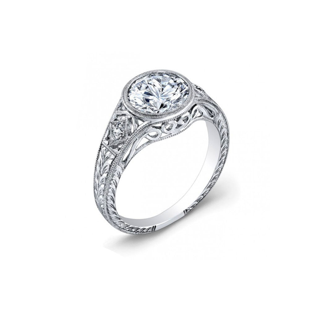 14K White Gold Diamond Engagement Ring