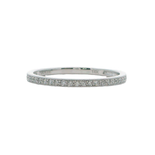 14k White Gold Diamond Stackable Band